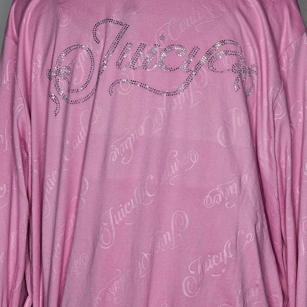 Juicy Couture Womens 3pc Pajama Set Pink Robe Cami‎ Shorts Rhinestone Logo M NEW